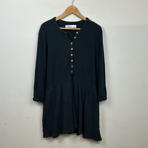 Free People Beach Blossom Ribbed Button Up Dress Sz S - Picture 6 of 11